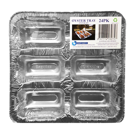 Aluminium Foil Trays | 6pk Eazy Azz Oyster Food Trays | Shucking Cooking Serving Tray