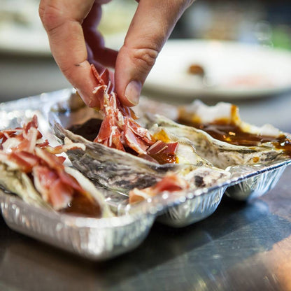 Aluminium Foil Trays | 12pk Eazy Azz Oyster Food Trays | Shucking Cooking Serving Tray